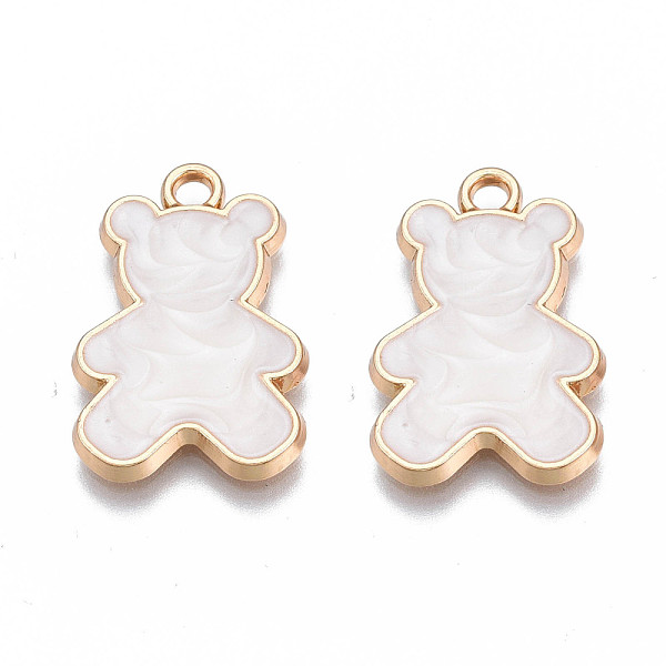 

PandaHall Alloy Enamel Pendants, Cadmium Free & Nickel Free & Lead Free, Light Gold, Bear, Creamy White, 21x14x2mm, Hole: 1.8mm Alloy+Enamel...
