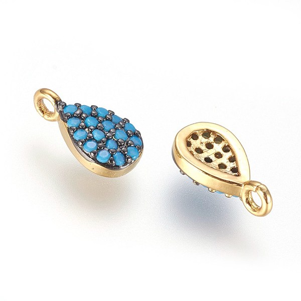 

PandaHall Brass Micro Pave Cubic Zirconia Charms, Teardrop, Deep Sky Blue, Gunmetal & Golden, 10x5x2mm, Hole: 1.2mm Brass+Cubic Zirconia...