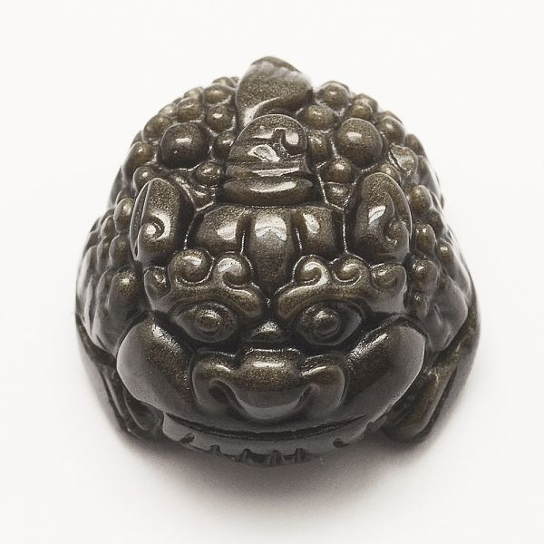 

PandaHall Natural Golden Sheen Obsidian Pendants, Pi Xiu, 32x29.5x19.5mm, Hole: 2mm Obsidian Other Animal Black