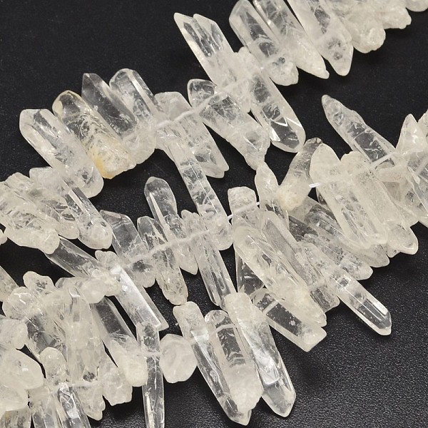 

PandaHall Nuggets Natural Quartz Crystal Beads Strands, Rock Crystal Beads, 10~30x4~10mm, Hole: 1mm, about 53~82pcs/strand, 15.5 inch Quartz...