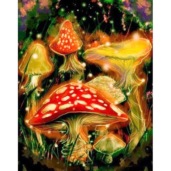 

PandaHall Mushroom DIY Diamond Painting Kit, Including Resin Rhinestones Bag, Diamond Sticky Pen, Tray Plate and Glue Clay, Yellow...