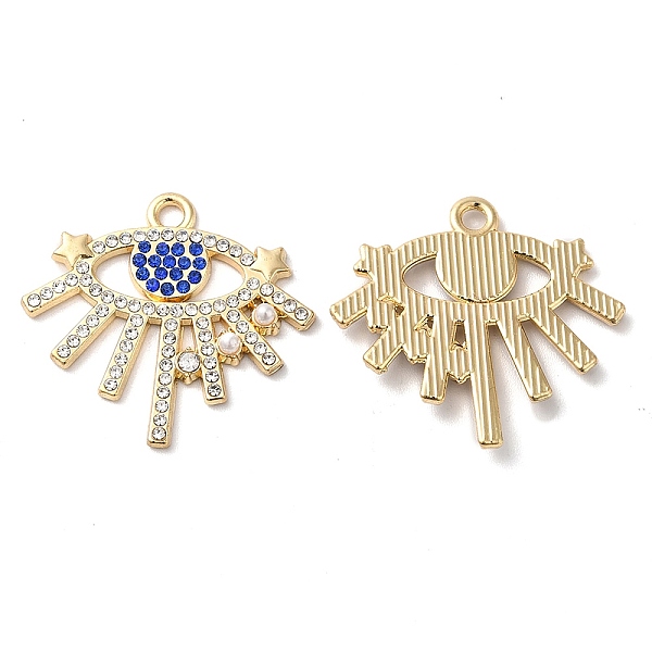 

PandaHall Alloy Rhinestone Pendants, with ABS Pearl Beaded, Cadmium Free & Nickel Free & Lead Free, Evil Eye Charms, Golden, 26x28x3mm, Hole..., Clear