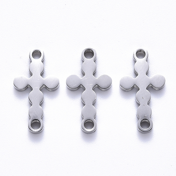 

PandaHall 201 Stainless Steel Links Connectors, Laser Cut, Cross, Stainless Steel Color, 17x9x1.5mm, Hole: 1.6mm 201 Stainless Steel Crown