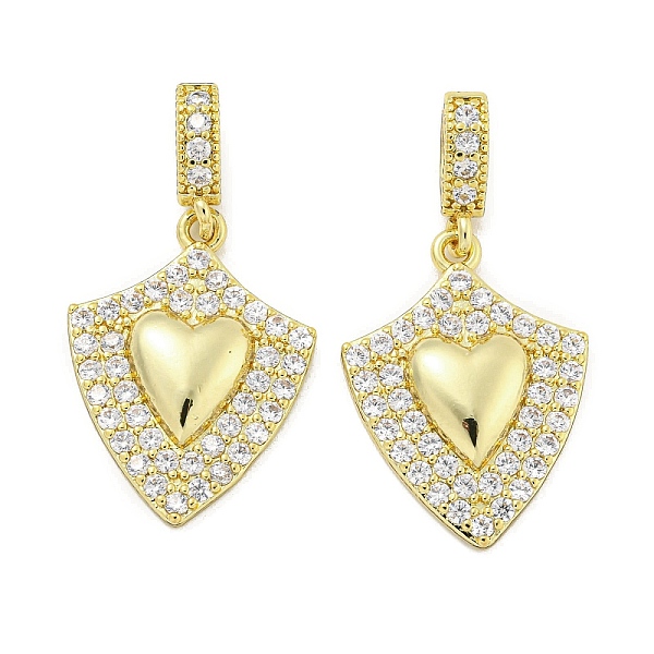 

PandaHall Rack Plating Brass Micro Pave Cubic Zirconia Pendants, Cadmium Free & Lead Free, Long-Lasting Plated, Real 18K Gold Plated, Heart..., Clear