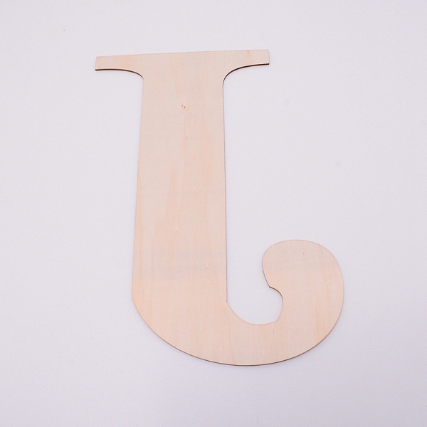 

PandaHall Unfinished Wood Shape, Customizable, Letter, Letter.J, 29.8x16.8x0.23cm Wood Letter J Orange