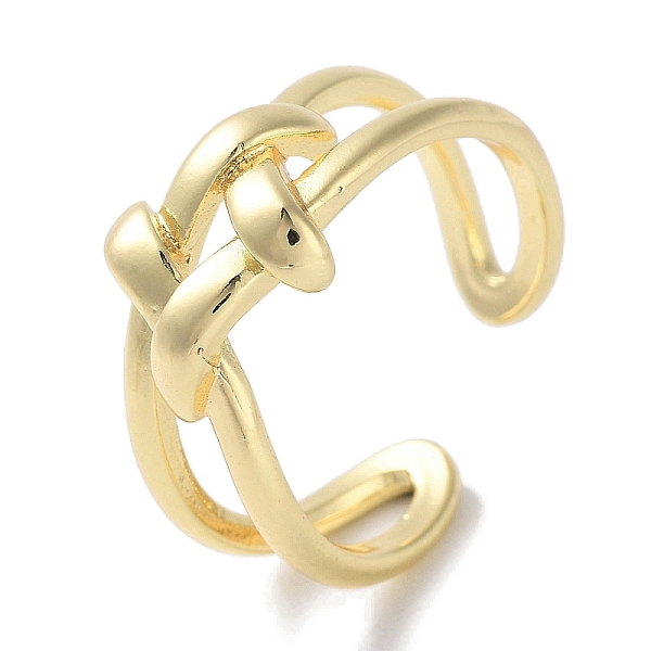 

PandaHall Brass Cuff Rings, Long-Lasting Plated, Rhombus, Golden, US Size 7 1/4(17.5mm) Brass Rhombus