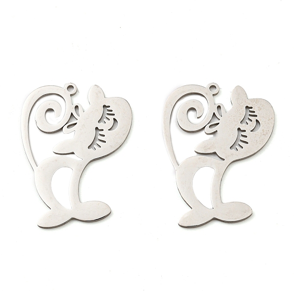 

PandaHall 201 Stainless Steel Pendants, Laser Cut, Cat Charm, Stainless Steel Color, 29x22x1mm, Hole: 1.2mm 201 Stainless Steel Cat Shape