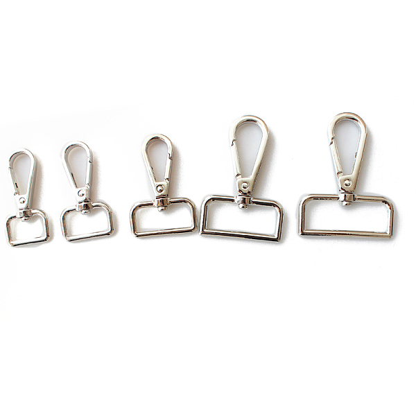 

PandaHall Zinc Alloy Swivel Lobster Claw Clasps, Swivel Snap Hook Clasps, Bag Clasps Findings, Silver, 48mm Alloy