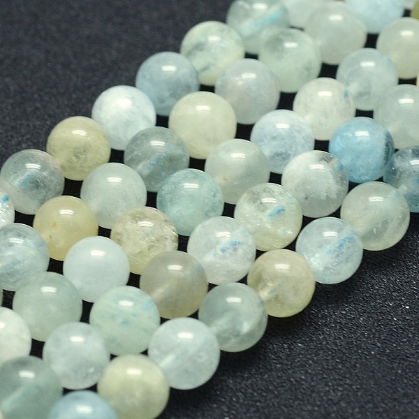 

PandaHall Natural Aquamarine Beads Strands, Grade A, Round, 8mm, Hole: 1mm, about 49pcs/strand, 15.5 inch(39.5cm) Aquamarine Round