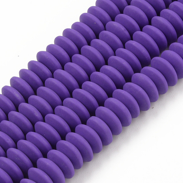 

PandaHall Handmade Polymer Clay Beads Strands, Flat Round, Medium Purple, 8.5~9x3.5mm, Hole: 1.6mm, about 112pcs/strand, 15.75 inch~16.14...
