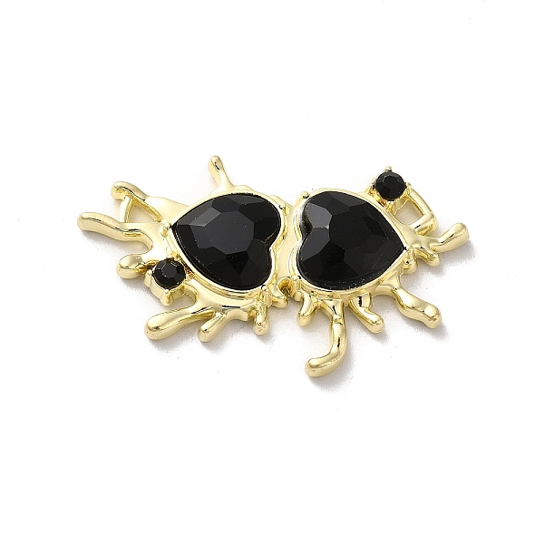 

PandaHall Alloy Connector Charms, Melting Heart Links with Glass, Lead Free & Cadmium Free, Light Gold, Black, 24x40x6mm, Hole: 2.6x2mm and...