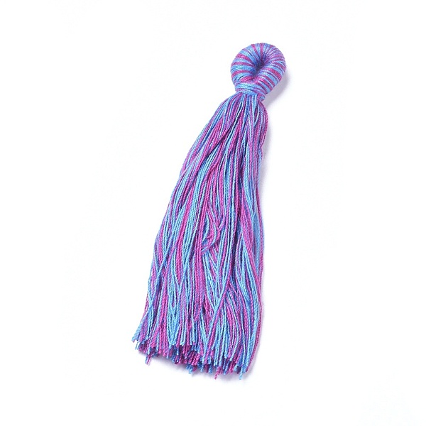 

PandaHall Polyester Tassel Big Pendants, Blue Violet, 105~110x13~16x6~7mm, Hole: 3x5mm Polyester Purple