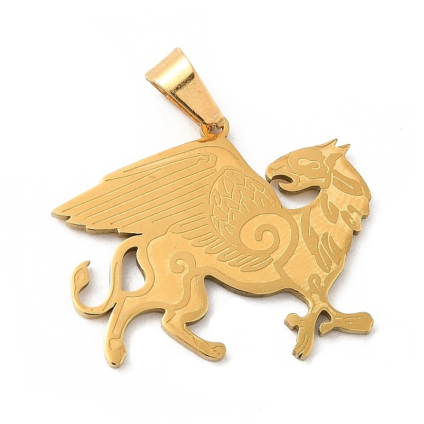 

PandaHall Vacuum Plating 316 Surgical Stainless Steel Pendants, Griffin Charm, Golden, 25.5x28.6x1.4mm, Hole: 7x4.6mm 316 Surgical Stainless...