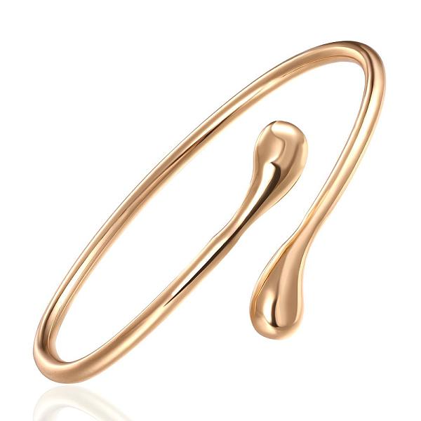 

PandaHall Real 18K Gold Plated Brass teardrop, Cuff Bangles for Women, 64mm Brass