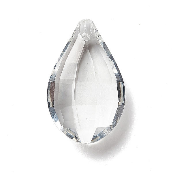 

PandaHall Transparent Glass Pendants, for Chandelier Crystal Hanging Pendants, Faceted, Teardrop, Clear, 36x22.5x11mm, Hole: 1.8mm Glass...