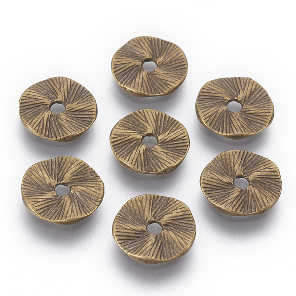 

PandaHall Tibetan Style Alloy Beads, Cadmium Free & Nickel Free & Lead Free, Flat Round, Antique Bronze, 13x1mm, Hole: 2.5mm Alloy Flat...