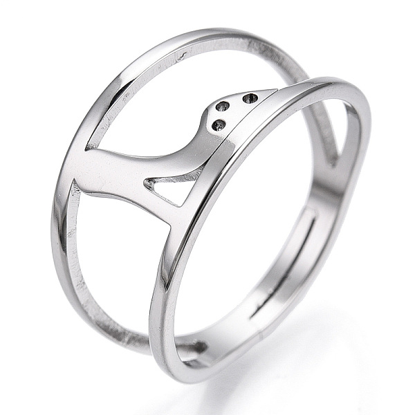 

PandaHall 304 Stainless Steel High-Heeled Shoes Adjustable Ring for Women, Stainless Steel Color, US Size 6 1/2(16.9mm) 304 Stainless Steel