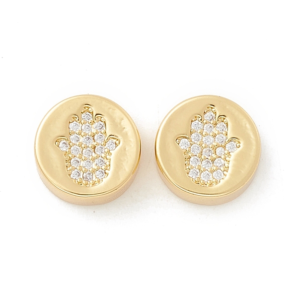 

PandaHall Rack Plating Eco-Friendly Brass Beads, Micro Pave Clear Cubic Zirconia, Long-Lasting Plated, Cadmium Free & Lead Free, Flat Round...