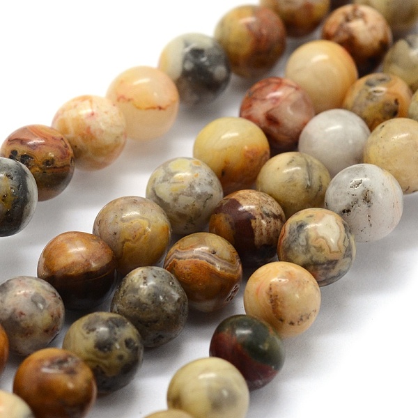 

PandaHall Natural Crazy Lace Agate Beads Strands, Round, 8mm, Hole: 0.8mm, about 49pcs/strand, 15.3 inch(39cm) Crazy Agate Round