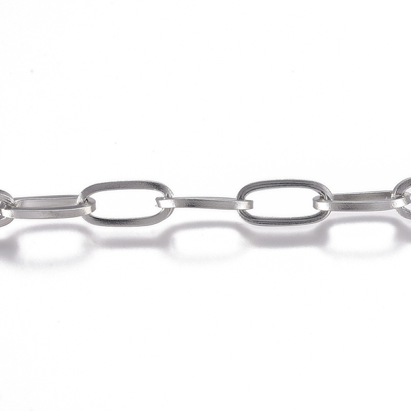 

PandaHall 3.28 Feet 304 Stainless Steel Chain, Cable Chain, Unwelded, Stainless Steel Color, 10x5x1mm 304 Stainless Steel
