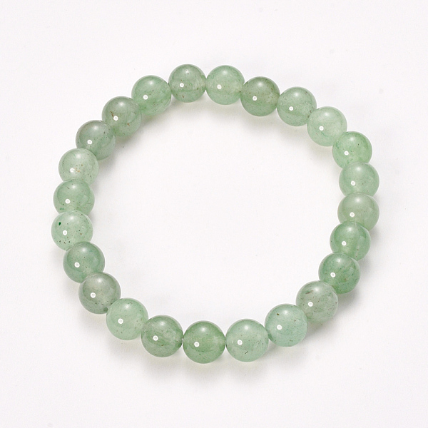 Natural Green Aventurine Beaded Stretch Bracelets