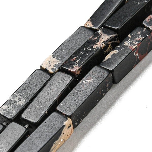 

PandaHall Synthetic Imperial Jasper Dyed Beads Strands, Rectangle, Black, 13~13.5x4~4.5x4~4.5mm, Hole: 1.4mm, about 28~29pcs/strand...