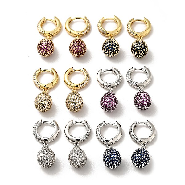 

PandaHall Cubic Zirconia Teardrop Dangle Hoop Earrings, Brass Jewelry for Women, Mixed Color, 31.5mm, Pin: 0.8mm Cubic Zirconia Teardrop..., Multicolor