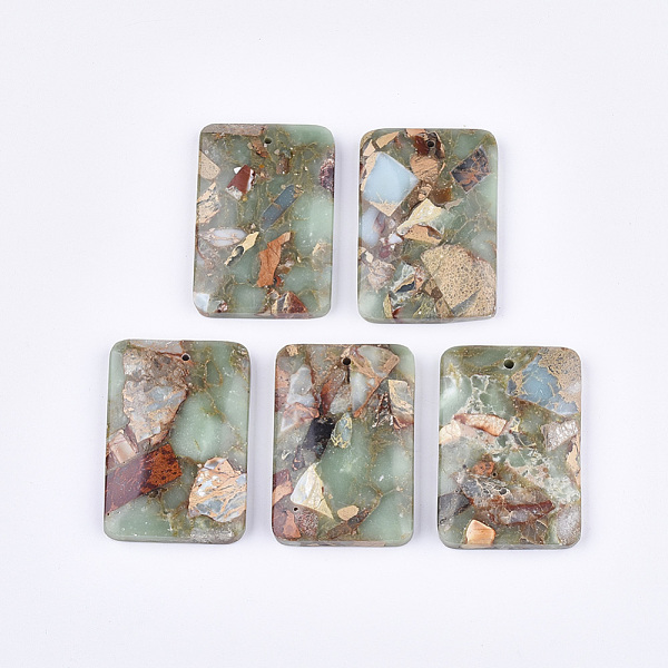

PandaHall Synthetic Aqua Terra Jasper Pendants, Rectangle, 45~47x31~32x5~7.5mm, Hole: 1.4mm Aqua Terra Jasper Rectangle