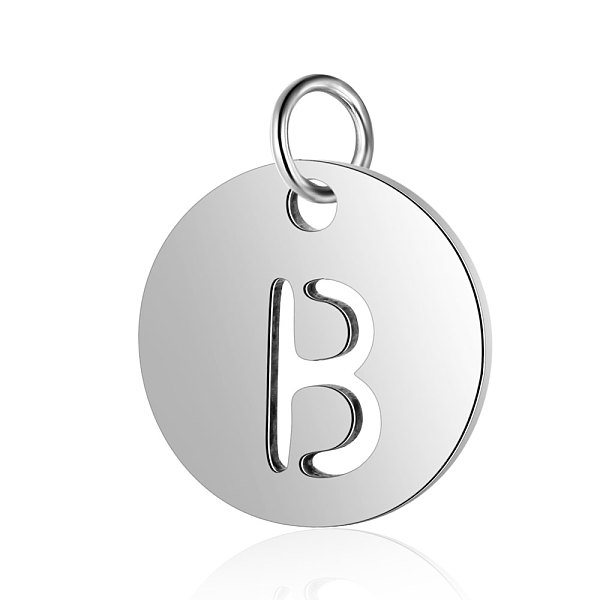 

PandaHall 304 Stainless Steel Charms, Flat Round with Letter, Stainless Steel Color, Letter.B, 12x1mm, Hole: 2.5mm 304 Stainless Steel...