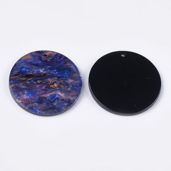 

PandaHall Cellulose Acetate(Resin) Pendants, Flat Round, Colorful, 27.5x2.5mm, Hole: 1.6mm Cellulose Acetate Flat Round