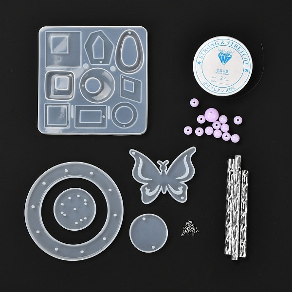 

PandaHall DIY Butterfly Wind Chime Making Kits, Including Silicone Molds, Aluminum Tube, Acrylic Beads and Crystal Thread, White, 73pcs/set...