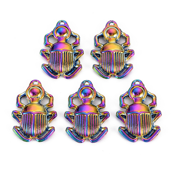 

PandaHall Rainbow Color Alloy Pendants, Cadmium Free & Nickel Free & Lead Free, Beetle, 30.5x21x4.5mm, Hole: 1.2mm Alloy Beetle