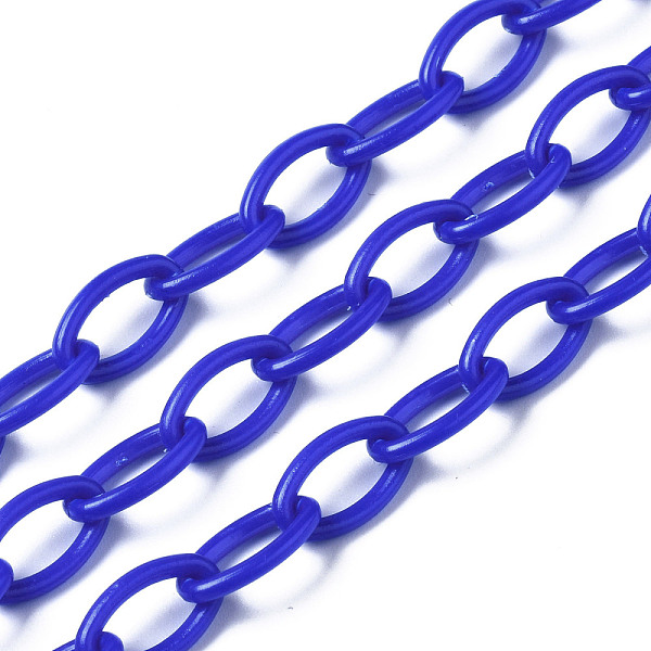 

PandaHall Handmade Opaque Acrylic Cable Chains, Oval, Blue, 13x8x2mm Acrylic Blue