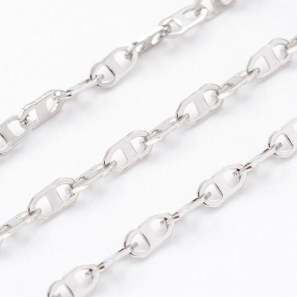 

PandaHall 304 Stainless Steel Mariner Link Chains, Unwelded, with Spool, Stainless Steel Color, 2.8mm, Links: 6x2.8x0.4mm, about 32.8 Feet...