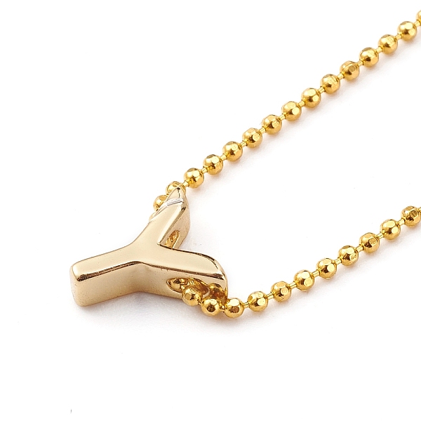 

PandaHall Brass Initial Pendant Necklaces, with Ball Chains, Golden, Letter.Y, 16.14 inch(41cm) Brass Letter Y