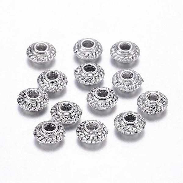 

PandaHall Tibetan Style Spacer Beads, Antique Silver, Lead Free and Nickel Free, 5x3mm, Hole:1.5mm Alloy Rondelle