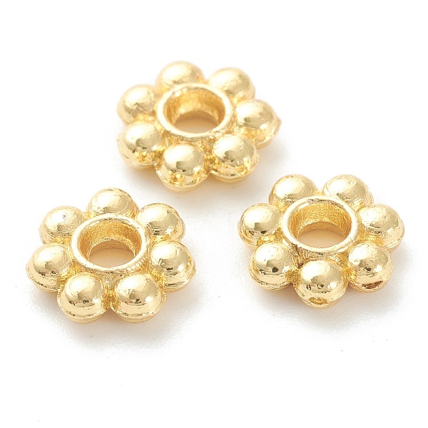 

PandaHall Rack Plating Alloy Beads, Lead Free & Cadmium Free, Long-Lasting Plated, Flower, Real 18K Gold Plated, 7.5x2mm, Hole: 2mm Alloy...