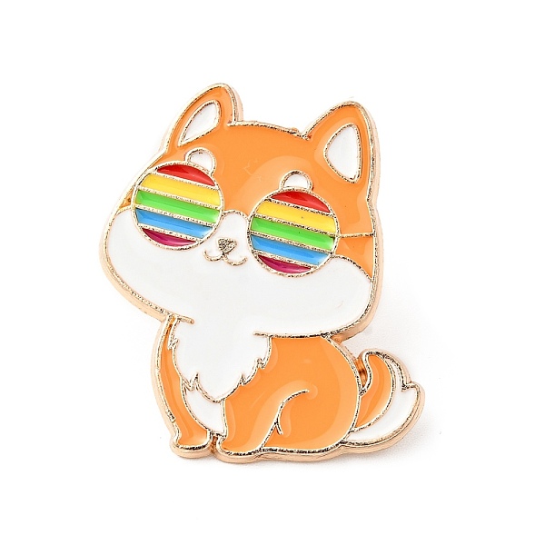 

PandaHall Colorful Animal Enamel Pin, Gold Plated Alloy Badge for Backpack Clothes, Dog Pattern, 30x27.5x1.5mm Alloy+Enamel Dog