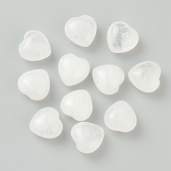 

PandaHall Natural Quartz Crystal Heart Love Stone, Pocket Palm Stone for Reiki Balancing, 14.5~15x14.5~15x9~9.5mm Quartz Crystal Heart