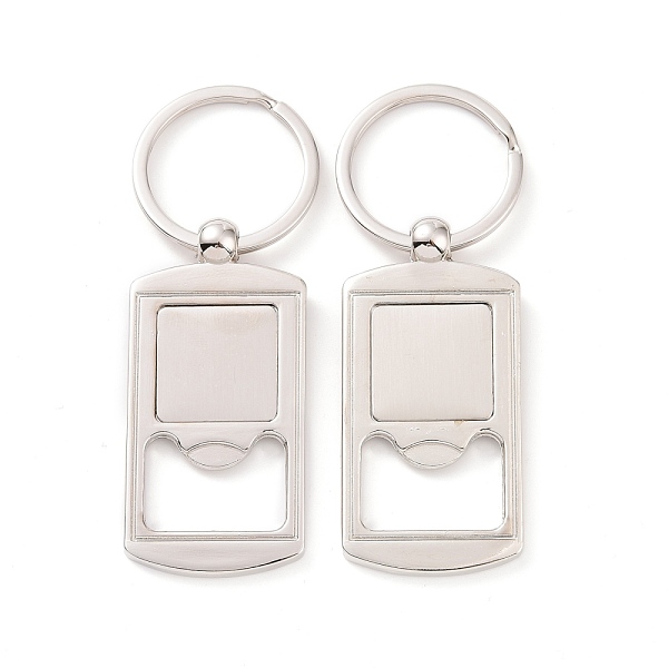 

PandaHall Rack Plating Zinc Alloy Keychain, with Iron Key Ring, Bottle Opener, Platinum, 8.8cm Alloy Others