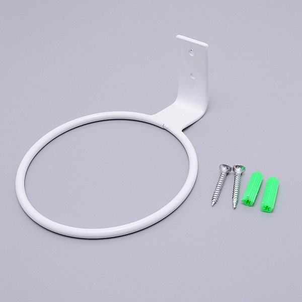 

PandaHall Metal Wall Mounted Bracket Planter Hook Flower Pot Ring For Indoors Balcony Ring Holder Flower Planter, White, 138x111x54mm Iron...