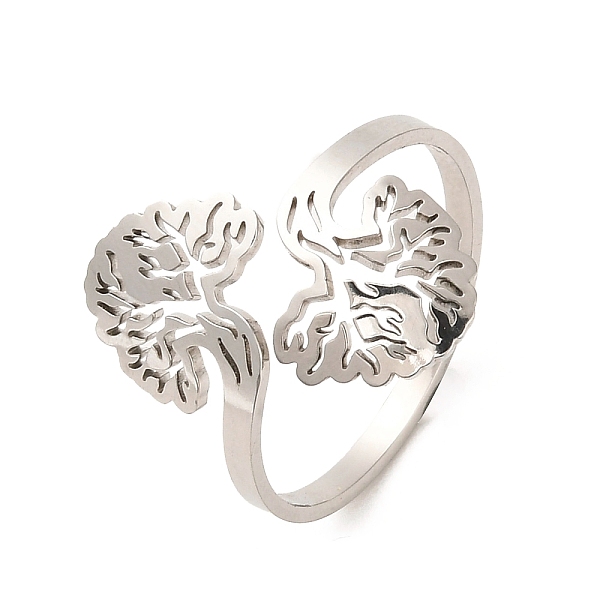 

PandaHall 304 Stainless Steel Open Cuff Rings, Tree, Stainless Steel Color, Inner Diameter: 19mm 304 Stainless Steel Tree
