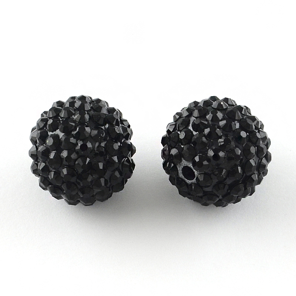 

PandaHall Resin Rhinestone Beads, with Acrylic Round Beads Inside, for Bubblegum Jewelry, Black, 14x12mm, Hole: 2~2.5mm Resin+Rhinestone...