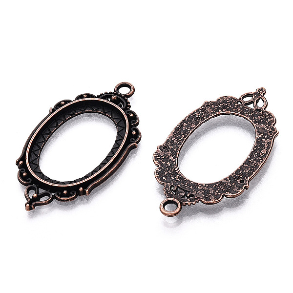 

PandaHall Zinc Alloy Link Cabochon Settings, Bezel Open Back Settings, Cadmium Free & Lead Free, Oval, Red Copper, 42.5x23.5x2mm, Hole: 2mm...