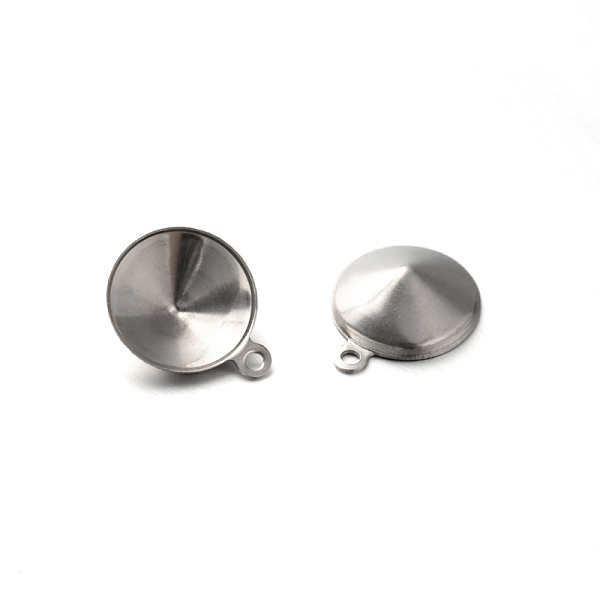 

PandaHall 201 Stainless Steel Charms Pointed Back Rhinestone Settings, Stainless Steel Color, 13x10.5x3.5mm, Hole: 1mm, Fit for 10mm...