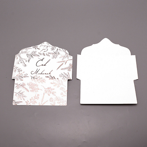 

PandaHall Paper Envelopes, Rectangle with Word Eid Mubarak, PeachPuff, 175x95x1.5mm, 10pcs/set Paper Word Brown