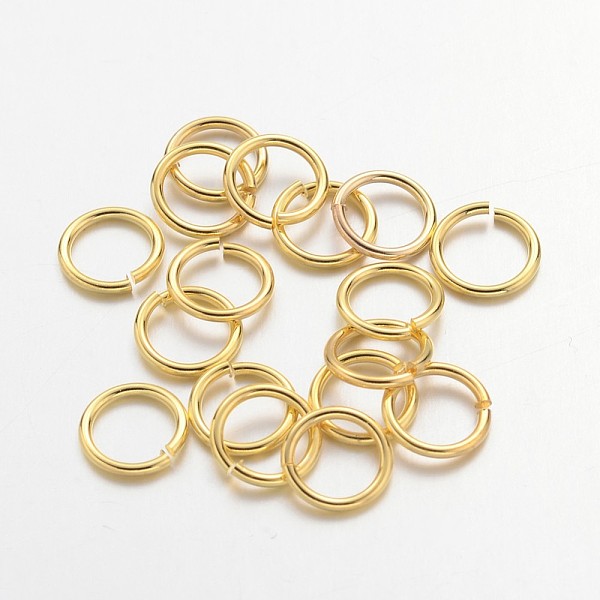 

PandaHall Golden Color Brass Jump Rings, Cadmium Free & Lead Free, Open Jump Rings, 18 Gauge, 8x1mm, Inner Diameter: 6mm, about 430pcs/50g...