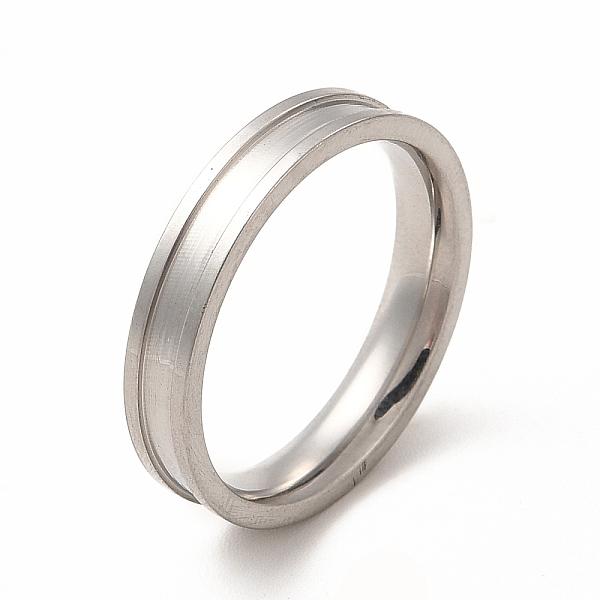 

PandaHall 201 Stainless Steel Grooved Finger Ring Settings, Ring Core Blank, for Inlay Ring Jewelry Making, Stainless Steel Color, Inner...