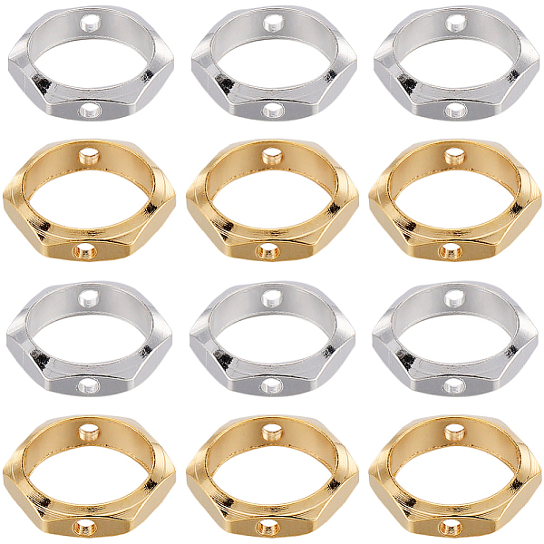 

PandaHall SUNNYCLUE 60Pcs 2 Colors Brass Bead Frames, Long-Lasting Plated, Hexagon, Mixed Color, 8~9x2mm, Hole: 1mm, Inner Diameter: 6.5mm...