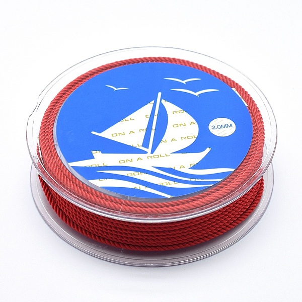 

PandaHall Nylon Threads, Milan Cords/Twisted Cords, Dark Red, 1mm, about 16.4 yards(15m)/roll Nylon